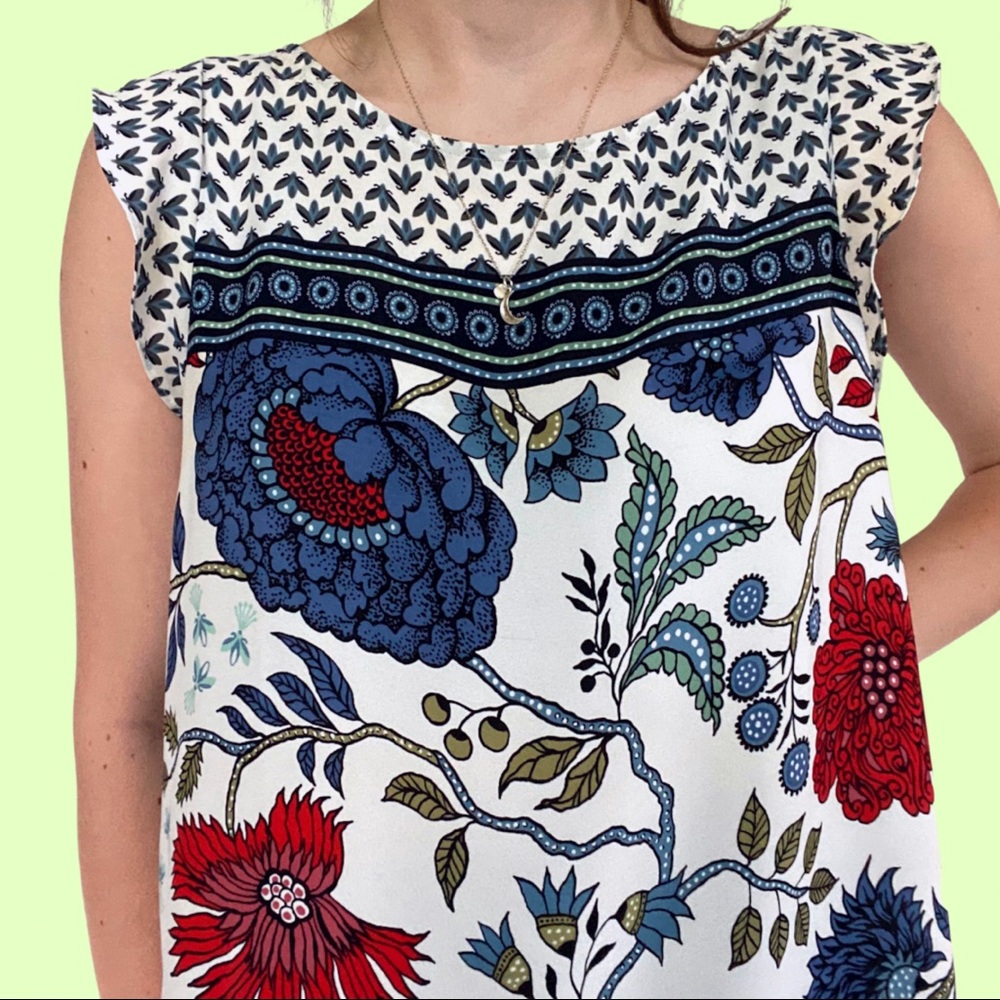 Loft Floral Sleeveless Blouse medium